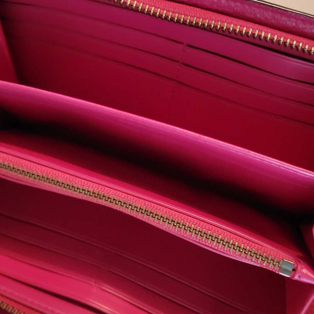 COACH Mercer Accordion Zip Wallet In Grain Leather PINK - Picture 6 of 9